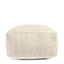 Modern Perspective Halter Pouf – Ivory, handcrafted bleached jute texture with removable cover