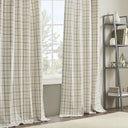 Anaheim - 50x108" Plaid Rod Pocket And Back Tab Curtain Panel With Fleece Lining - Natural - Madison Park - Curtains & Drapes - Elite Enclave Home