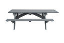 94" x 66" x 30" Solid Wood Outdoor Picnic Table - Gray