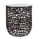 Sabena - Marble Outdoor Side Table - Black / White