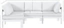 Nizuc - Outdoor Patio 4 Piece Modular Sectional With White Frame