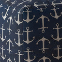 Twill Anchor Pouf Ottoman - Blue / Gray
