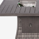 Wicker Outdoor Gas Fire Pit Table With Ice Bucket - Gray