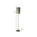 Steel Novelty Floor Lamp With Drum Shade - Silver / Gray And Green - HomeRoots - Floor Lamps - Elite Enclave Home