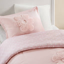 Gracie - Twin Floral Reversible Duvet Cover Set - Pink