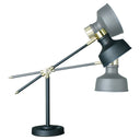 LED Adjustable Desk Lamp - Matte Black And Antiqued Brass