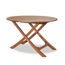 Oval Solid Wood Folding Outdoor Side Table - Brown