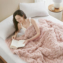 Ruched Fur - Ruched Throw - Blush - Madison Park - Throws - Elite Enclave Home
