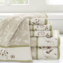 Serene - Jacquard 6 Piece Towel Set - Green - Madison Park - Towel Sets - Elite Enclave Home