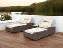78" x 29" x 35" Indoor Outdoor Chaise Lounge With Beige Cushion (Set of 2) - Brown