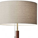 Metal And Walnut Wood Table Lamp - Antique Brass
