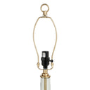 Glass LED Table Lamp With Drum Shade - Clear Beige