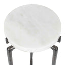 Tobias - Marble Slab Drink Table - Bronze / White