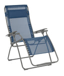 Steel Outdoor Zero Gravity Chair With Blue Cushion - Blue And Gray