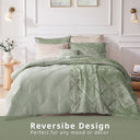 Felicia - Velvet Comforter Set With Throw Pillow - Green