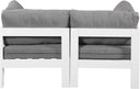 Nizuc - Outdoor Patio 2 Seat Modular Sofa With White Frame - Meridian Furniture - Stationary Sectionals- Elite Enclave Home