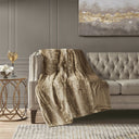 Zuri - Oversized Throw Blanket - Tan - Madison Park - Throws- Elite Enclave Home