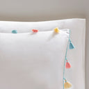 Tessa - Twin Tassel Comforter Set - White