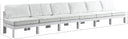 Nizuc - Outdoor Patio 6 Seat Armless Modular Sofa With White Frame - Meridian Furniture - Stationary Sectionals- Elite Enclave Home