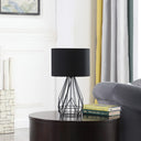 Asymmetric Cage Metal Table Lamp - Black