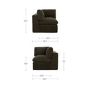 Cates - Corner Chair - Dark Green - Moe's Home Collection - Corner Chairs - Elite Enclave Home