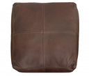 Leather Square Pouf Ottoman - Dark Brown