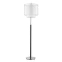 Traditional Shaped Floor Lamp With White Drum Shade - Chrome - HomeRoots - Floor Lamps - Elite Enclave Home