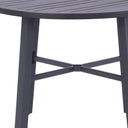 Rounded Metal Outdoor Dining Table With Umbrella Hole - Black