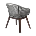 Solid Wood Outdoor Dining Chair With Gray Cushion - Gray