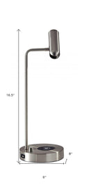 Desk Lamp With USB And Wireless Charging - Silver