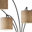 Five Light Tree Floor Lamp With Beige Solid Color Drum Shade - Black / Bronze - HomeRoots - Floor Lamps - Elite Enclave Home