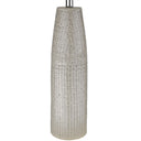 Ceramic Table Lamp With White Drum Shade - Light Gray