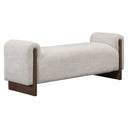 Classic Home Sierra Bench in Sand — plush cushioned seat with warm ash wood frame