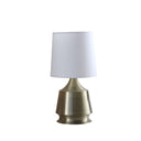 Bedside Table Lamp With White Empire Shade - Brass