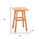 18" Square Solid Wood Outdoor Side Table - Natural