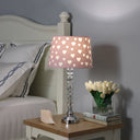 Crystal With Shade Table Lamp - Pink And White Dot