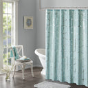 Raina - Printed Metallic Shower Curtain - Aqua / Silver - Intelligent Design - Shower Curtains - Elite Enclave Home