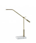Sleek Metal Adjustable And Dimmable LED Desk Lamp - Brass