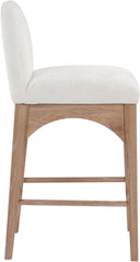 Waldorf - Chenille Stool With Natural Legs - Meridian Furniture - Counter Height (24" - 27") - Elite Enclave Home