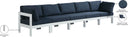 Nizuc - Outdoor Patio 5 Seat Modular Sofa With White Frame - Meridian Furniture - Stationary Sectionals- Elite Enclave Home