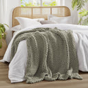 Chunky Double Knit Handmade Throw - Gray - Madison Park - Throws - Elite Enclave Home
