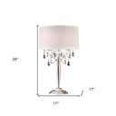 Glam Scroll Chandelier Faux Crystal Table Lamp - Silver