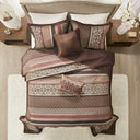 Princeton - King 5 Piece Reversible Bedspread Set - Red
