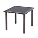 18" Square Glass Outdoor Side Table - Black / Dark Brown