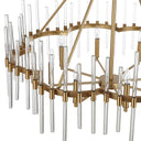 Crystal - Stick 8 Light Chandelier - Brass