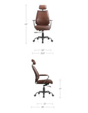 Executive - Leather Office Chair - Dark Brown - Moe's Home Collection - Swivel Chairs - Elite Enclave Home