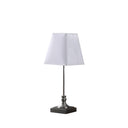 Bedside Table Lamp With White Empire Shade - Silver