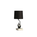 Table Lamp With Black Globe Shade - Black