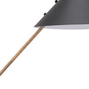 Metal Bedside Table Lamp With Black Cone Shade - White - HomeRoots - Table Lamps - Elite Enclave Home