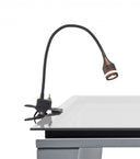 15" Metal Adjustable Clip On LED Table Lamp - Black